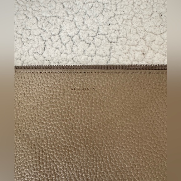 All Saints Zipped Leather Pouch Bag - Picture 2 of 7